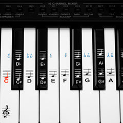 kwmobile Klavier Keyboard Noten Aufkleber - für 49 61 76 88 Tasten Instrumente - Vinyl Piano Sticker für weiße