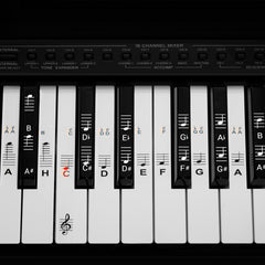 kwmobile Klavier Keyboard Noten Aufkleber - für 49 61 76 88 Tasten Instrumente - Vinyl Piano Sticker für weiße
