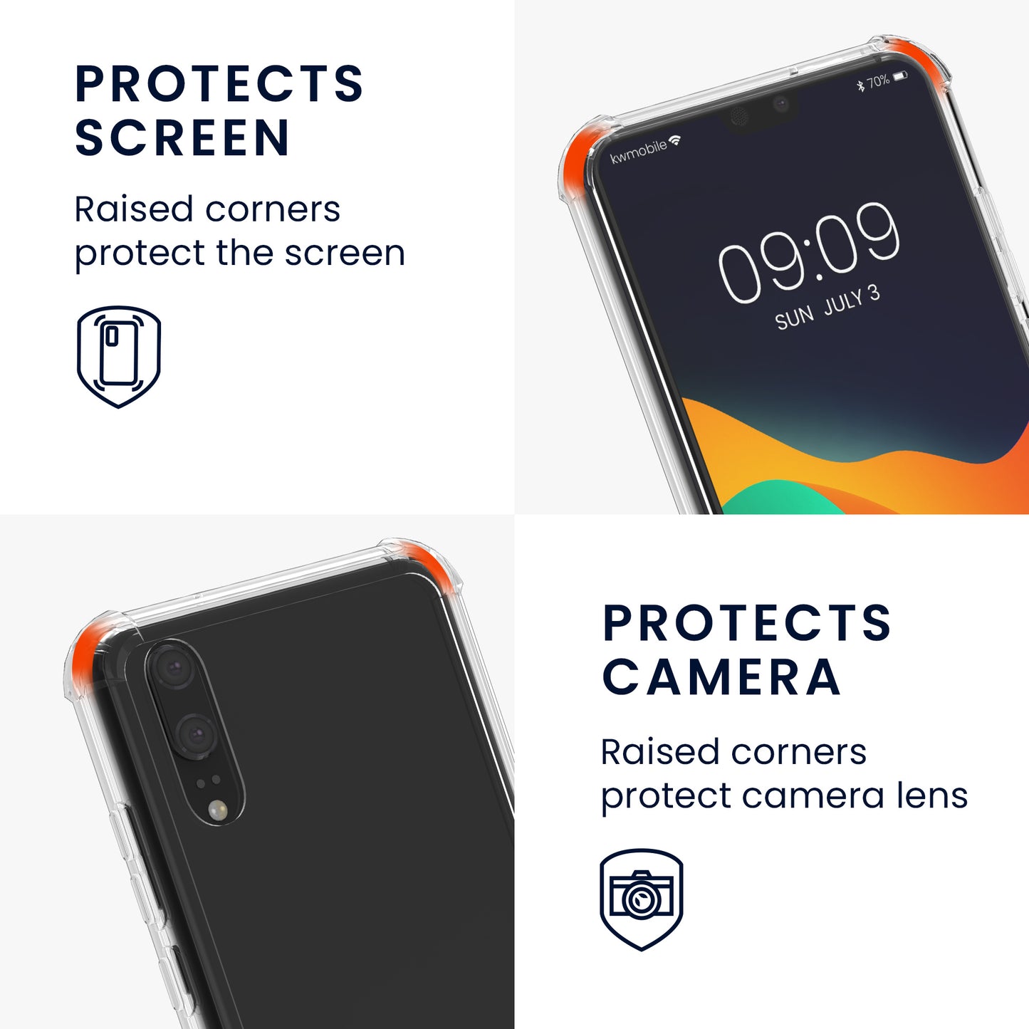 kwmobile Necklace Case kompatibel mit Huawei P20 Hülle Silikon Cover mit Handykette Band Handyhülle