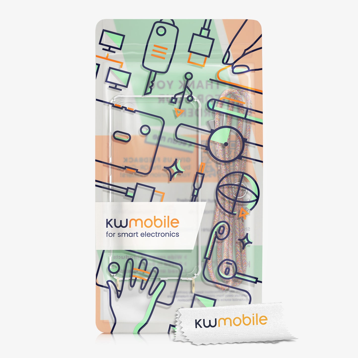 kwmobile Necklace Case kompatibel mit Huawei P20 Hülle Silikon Cover mit Handykette Band Handyhülle