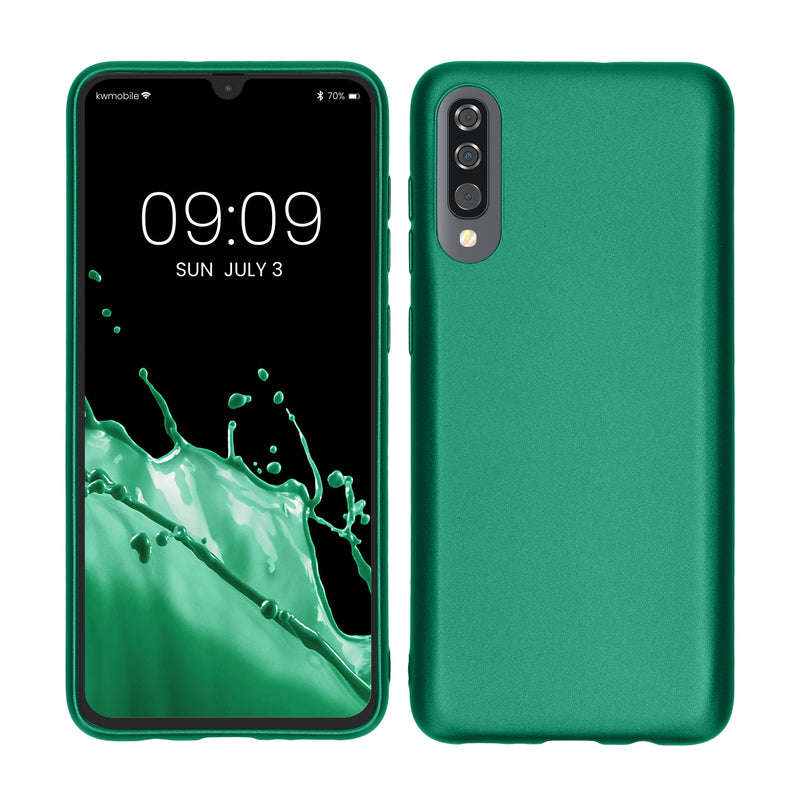 kwmobile Handyhülle für Samsung Galaxy A70 Hülle - Silikon Case metallisch schimmernd - Schutzhülle Cover