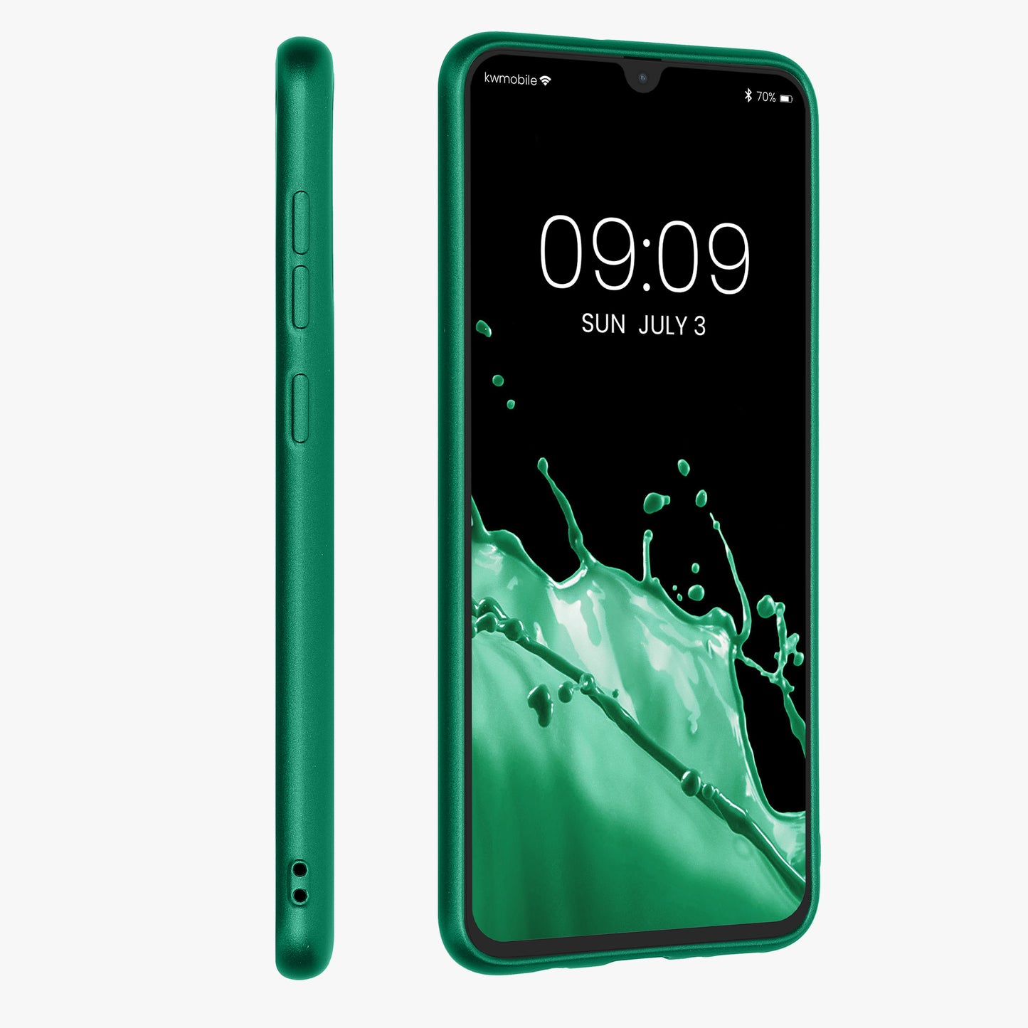 kwmobile Handyhülle für Samsung Galaxy A70 Hülle - Silikon Case metallisch schimmernd - Schutzhülle Cover