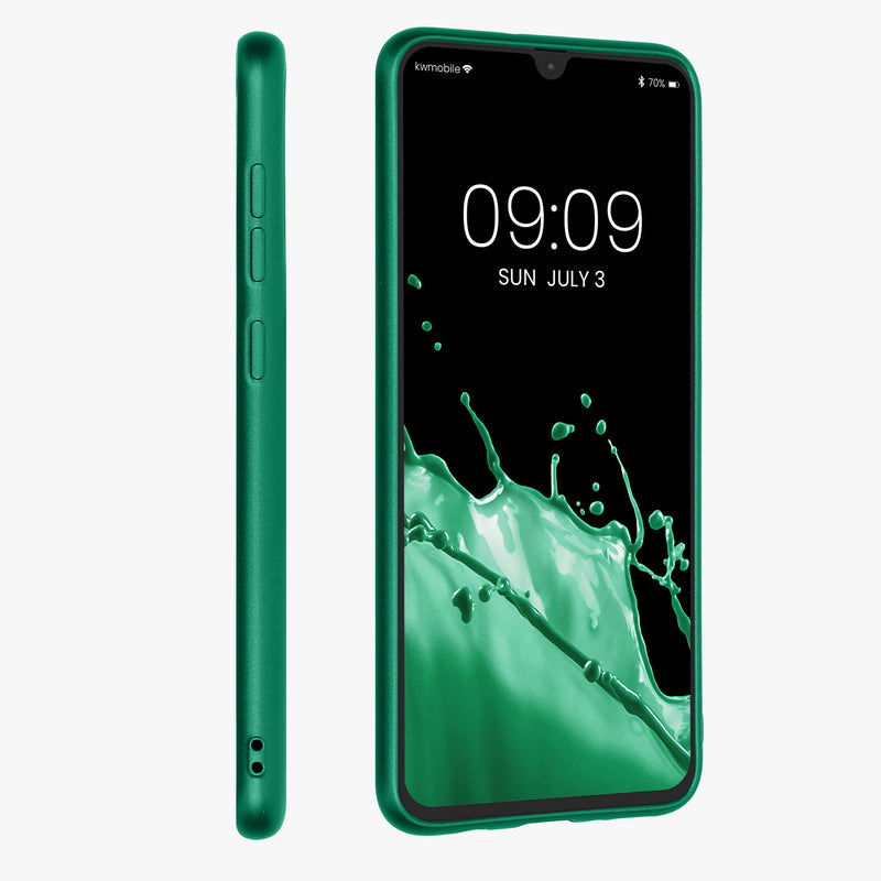 kwmobile Handyhülle für Samsung Galaxy A70 Hülle - Silikon Case metallisch schimmernd - Schutzhülle Cover