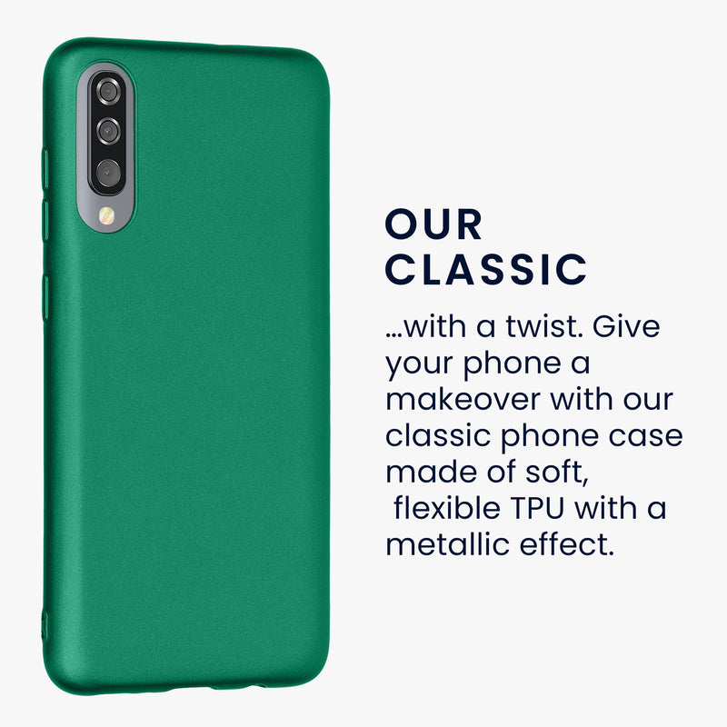kwmobile Handyhülle für Samsung Galaxy A70 Hülle - Silikon Case metallisch schimmernd - Schutzhülle Cover