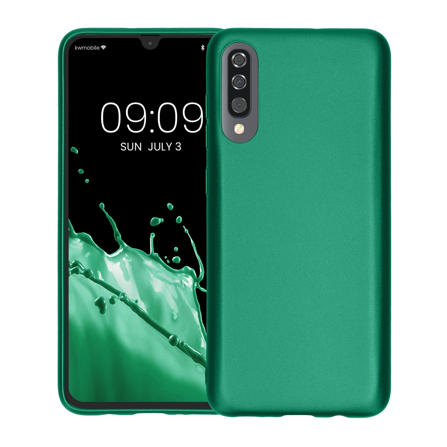 kwmobile Handyhülle für Samsung Galaxy A70 Hülle - Silikon Case metallisch schimmernd - Schutzhülle Cover