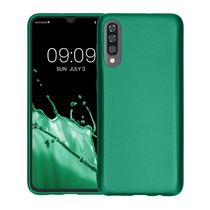 kwmobile Handyhülle für Samsung Galaxy A70 Hülle - Silikon Case metallisch schimmernd - Schutzhülle Cover