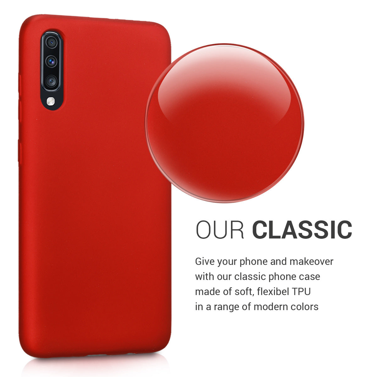 kwmobile Handyhülle für Samsung Galaxy A70 Hülle - Silikon Case metallisch schimmernd - Schutzhülle Cover