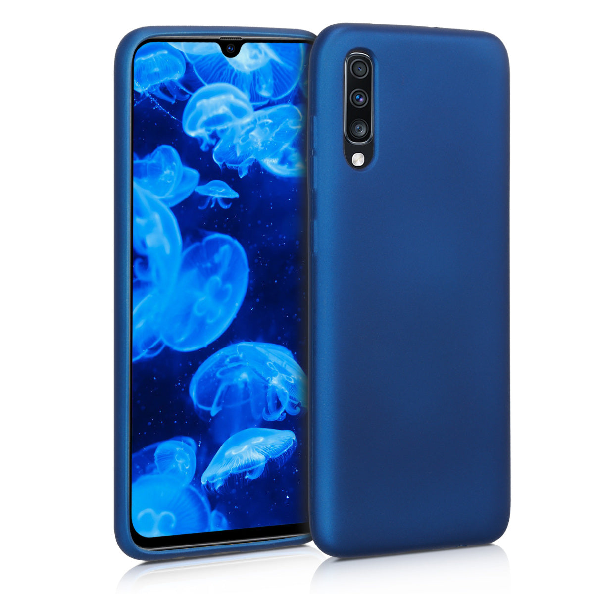 kwmobile Handyhülle für Samsung Galaxy A70 Hülle - Silikon Case metallisch schimmernd - Schutzhülle Cover