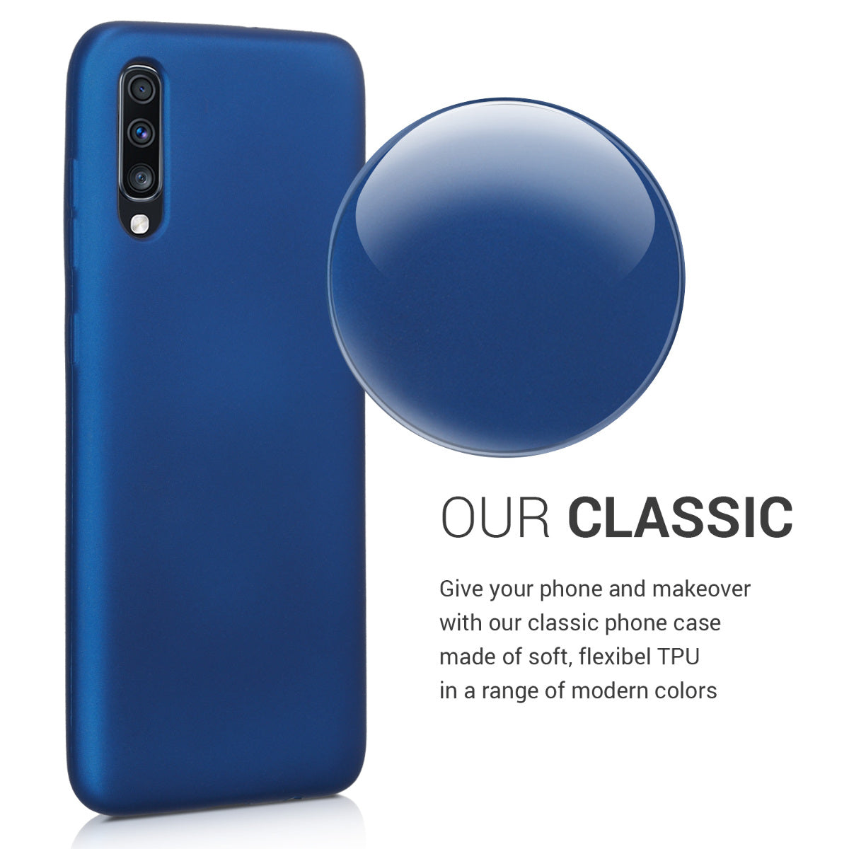 kwmobile Handyhülle für Samsung Galaxy A70 Hülle - Silikon Case metallisch schimmernd - Schutzhülle Cover