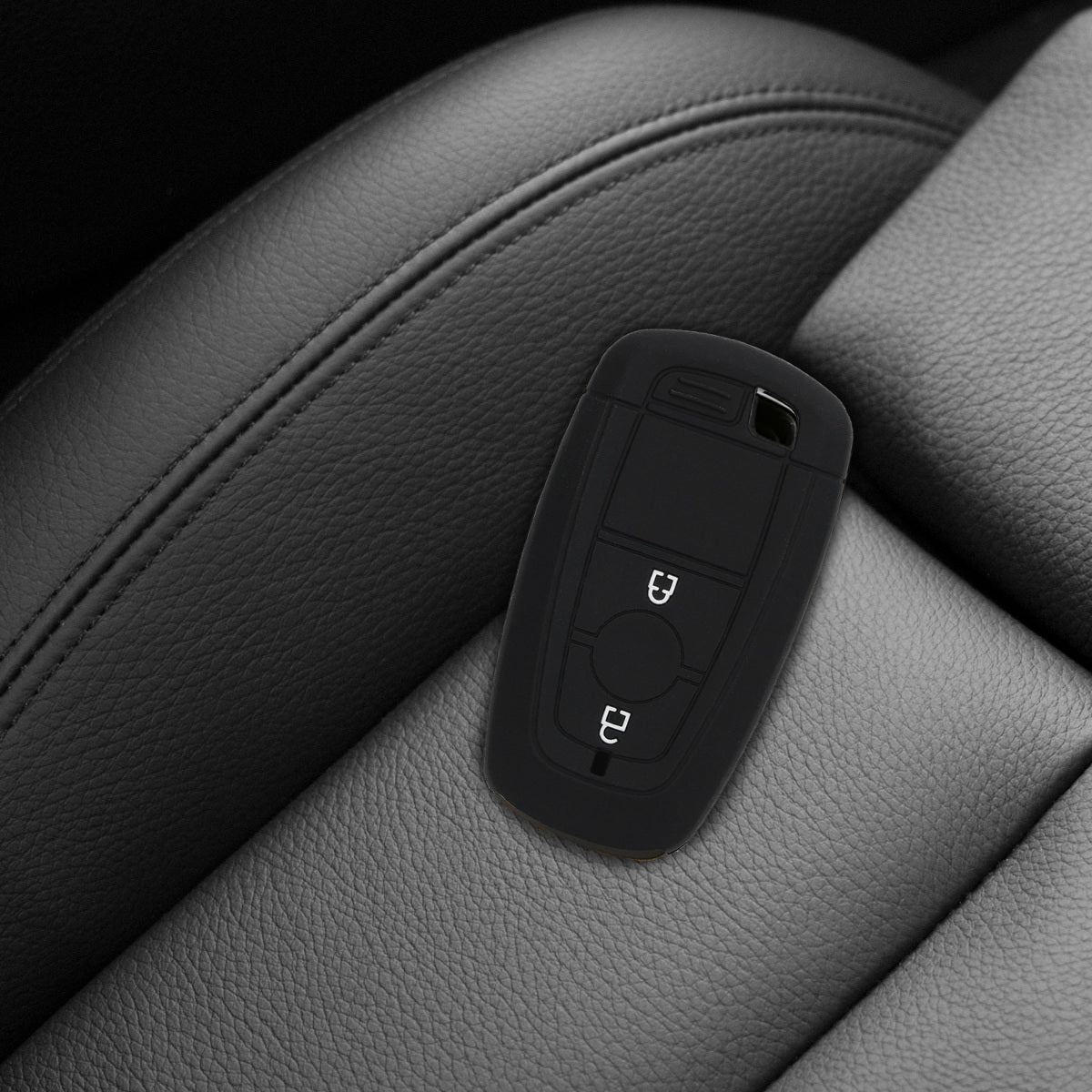Ford 2-Tasten Autoschlüssel Keyless Go Silikon Schlüsselhülle Rallyestreifen Rot