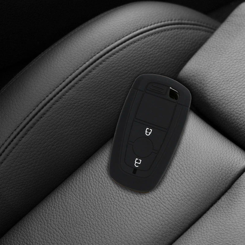 Ford 2-Tasten Autoschlüssel Keyless Go Silikon Schlüsselhülle Rallyestreifen Rot