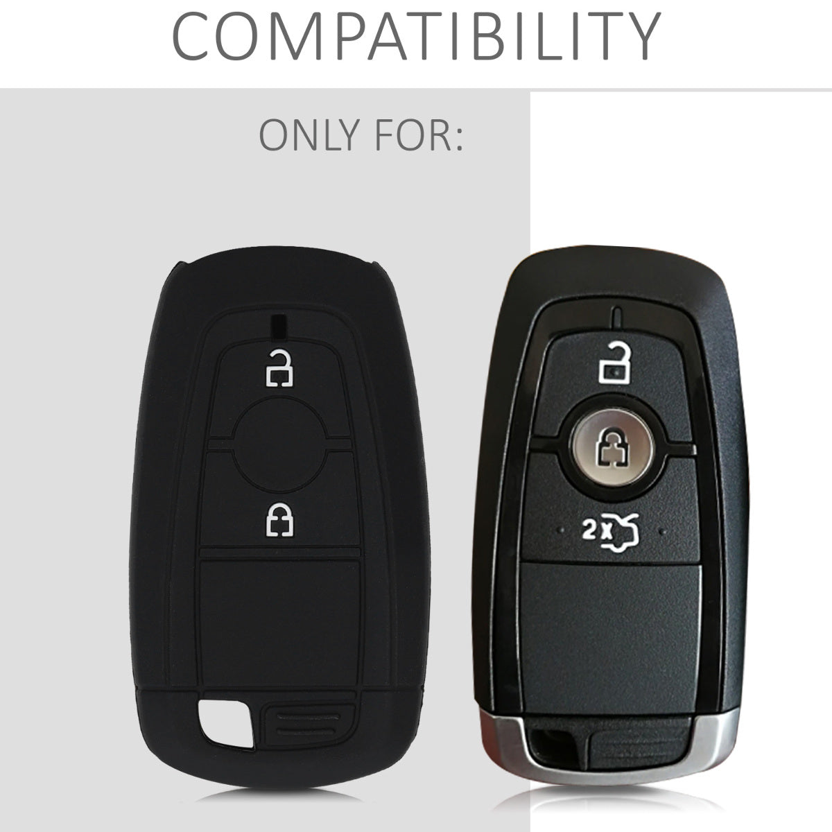 Ford 2-Tasten Autoschlüssel Keyless Go Silikon Schlüsselhülle Rallyestreifen Rot