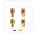 kwmobile 4x RP-SMA Stecker auf SMA Buchse Adapter - RP-SMA Male ohne Pin zu SMA Female ohne Pin Konverter - SMA-Adapter