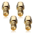 kwmobile 4x RP-SMA Stecker auf SMA Buchse Adapter - RP-SMA Male ohne Pin zu SMA Female ohne Pin Konverter - SMA-Adapter