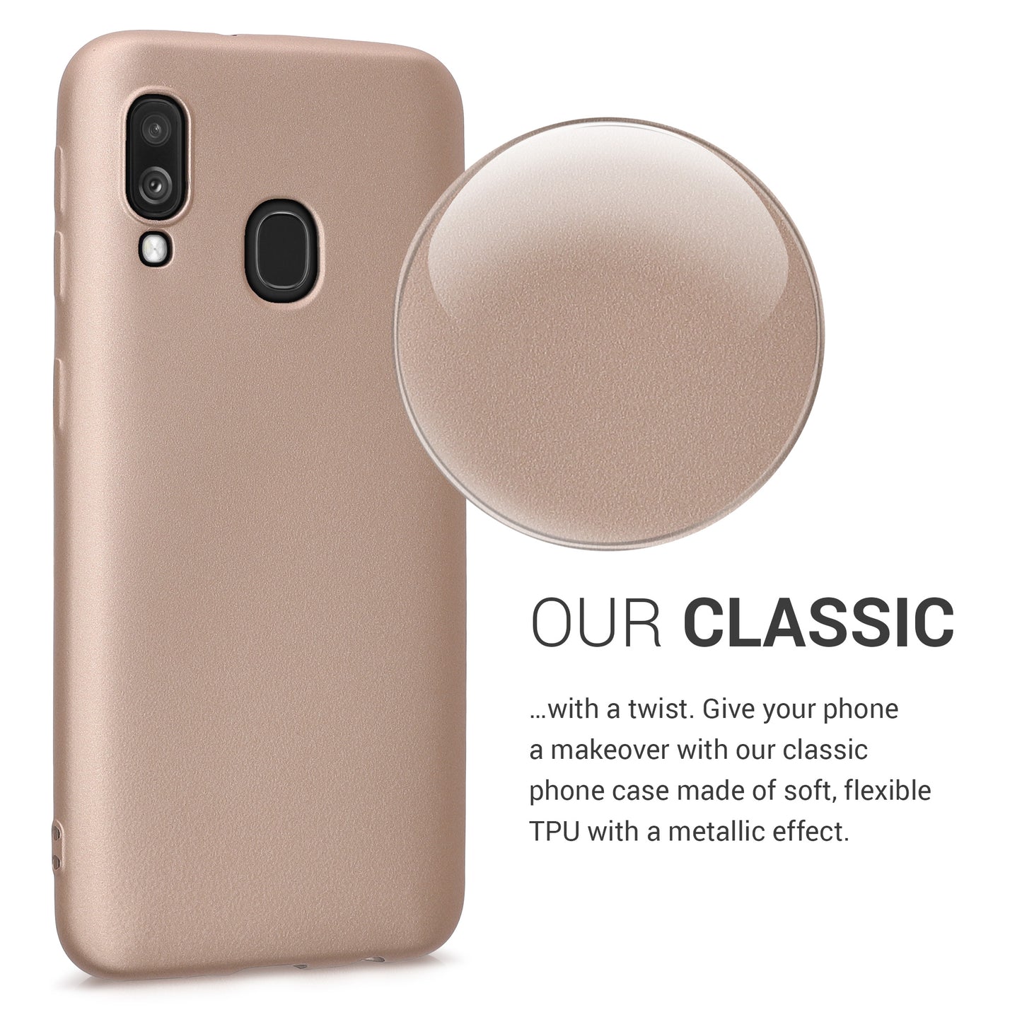 kwmobile Handyhülle für Samsung Galaxy A40 Hülle - Silikon Case metallisch schimmernd - Schutzhülle Cover