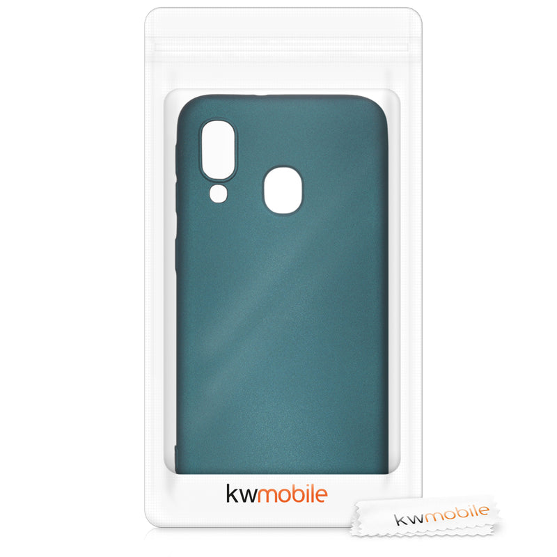 kwmobile Handyhülle für Samsung Galaxy A40 Hülle - Silikon Case metallisch schimmernd - Schutzhülle Cover