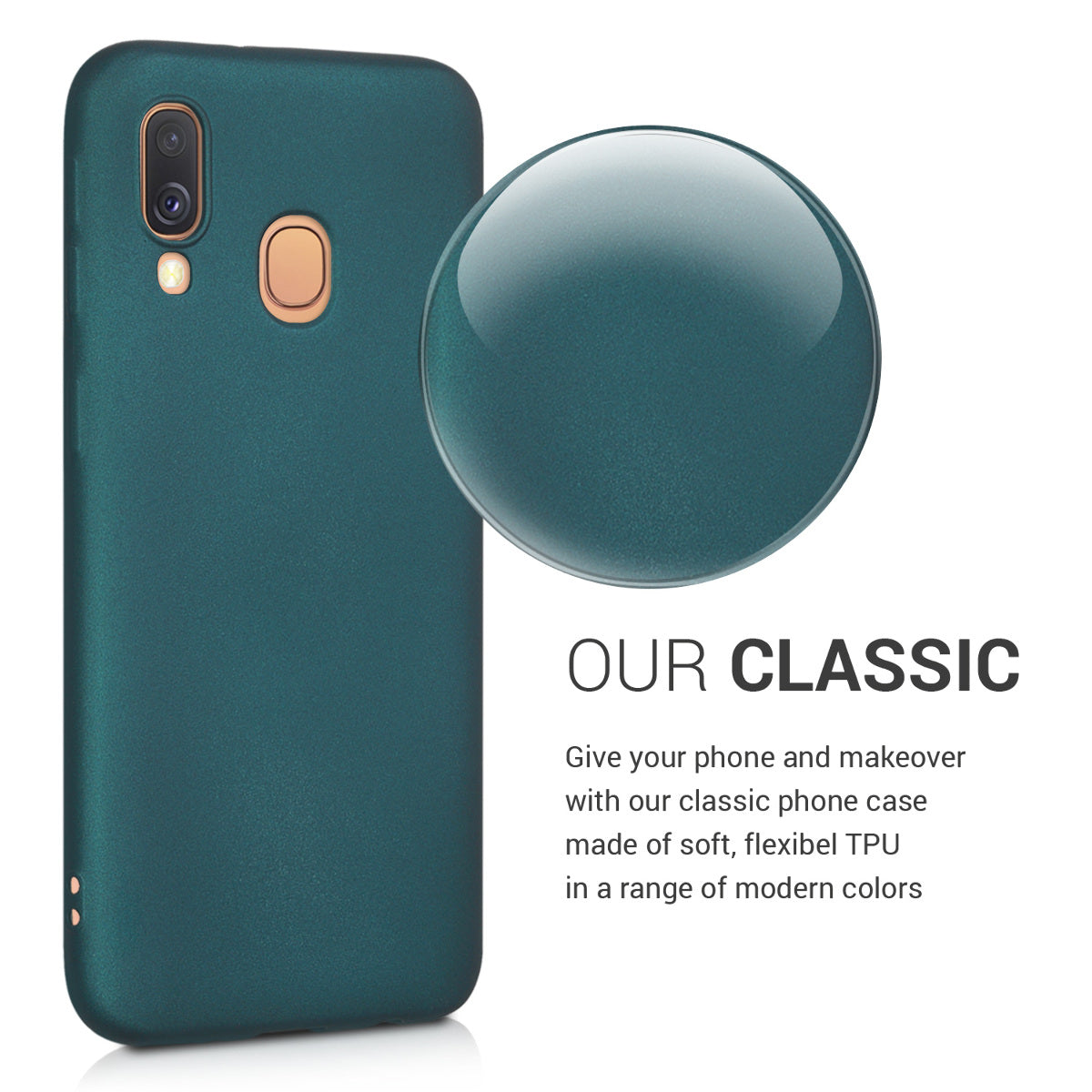 kwmobile Handyhülle für Samsung Galaxy A40 Hülle - Silikon Case metallisch schimmernd - Schutzhülle Cover