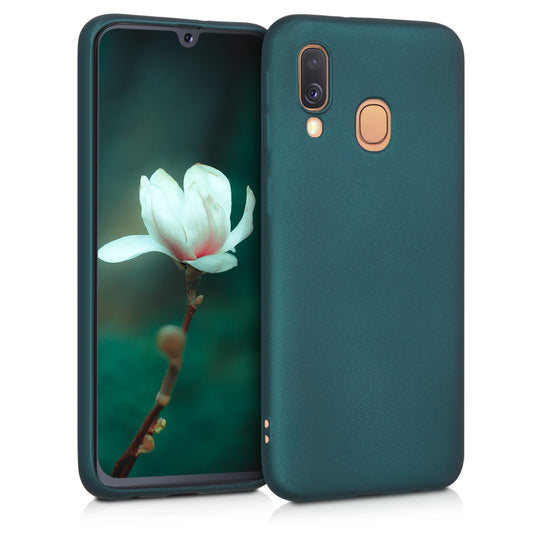 kwmobile Handyhülle für Samsung Galaxy A40 Hülle - Silikon Case metallisch schimmernd - Schutzhülle Cover