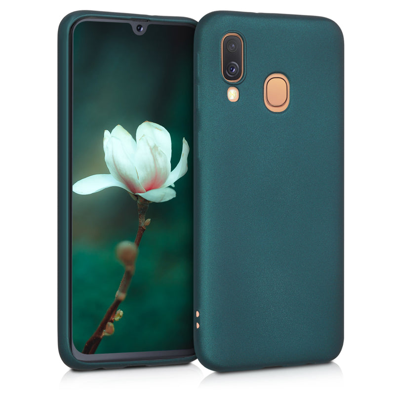 kwmobile Handyhülle für Samsung Galaxy A40 Hülle - Silikon Case metallisch schimmernd - Schutzhülle Cover
