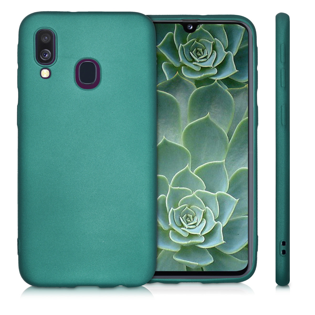 kwmobile Handyhülle für Samsung Galaxy A40 Hülle - Silikon Case metallisch schimmernd - Schutzhülle Cover