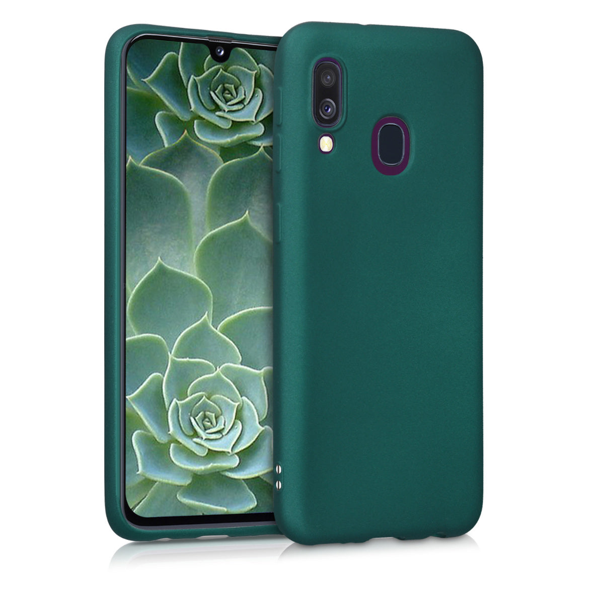 kwmobile Handyhülle für Samsung Galaxy A40 Hülle - Silikon Case metallisch schimmernd - Schutzhülle Cover