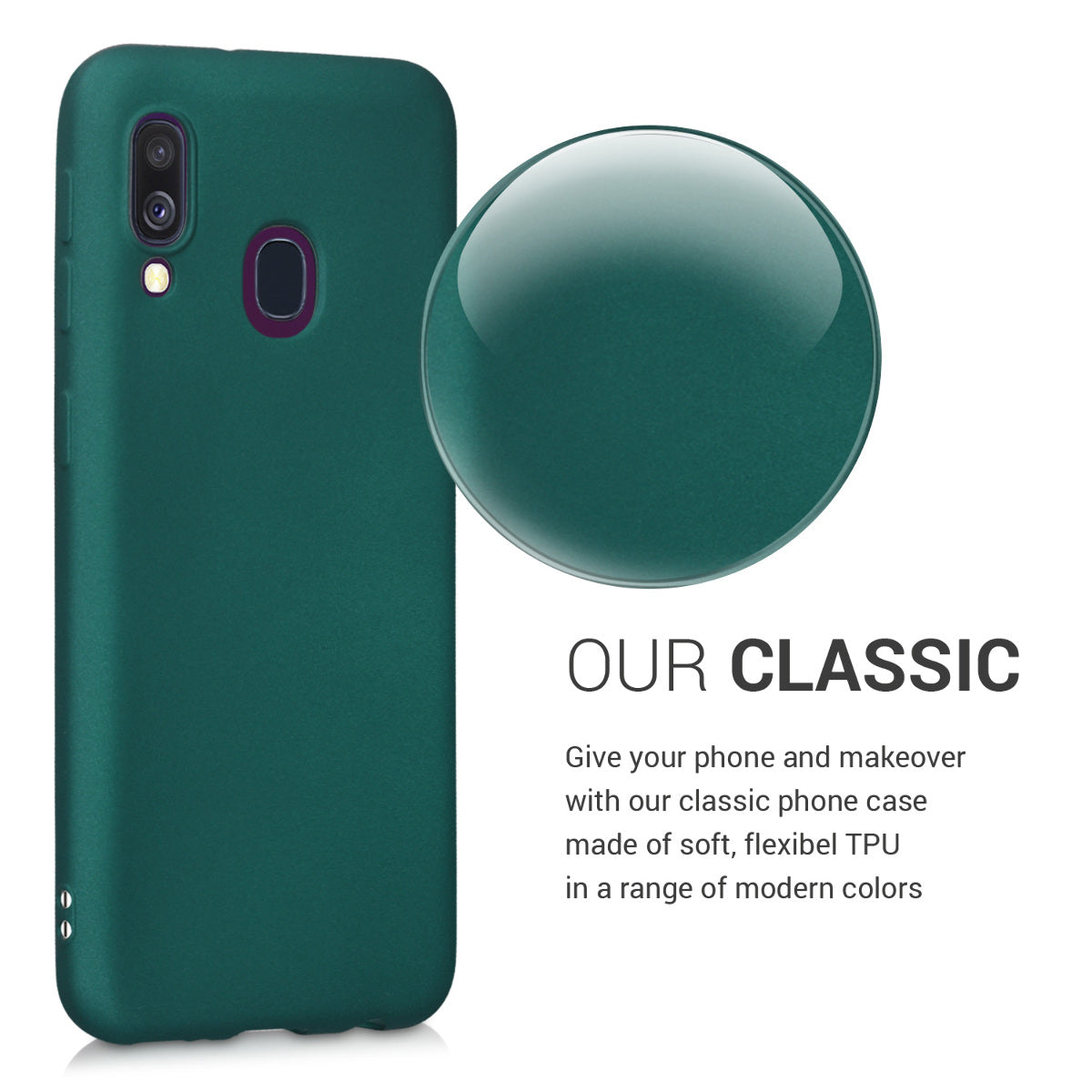 kwmobile Handyhülle für Samsung Galaxy A40 Hülle - Silikon Case metallisch schimmernd - Schutzhülle Cover