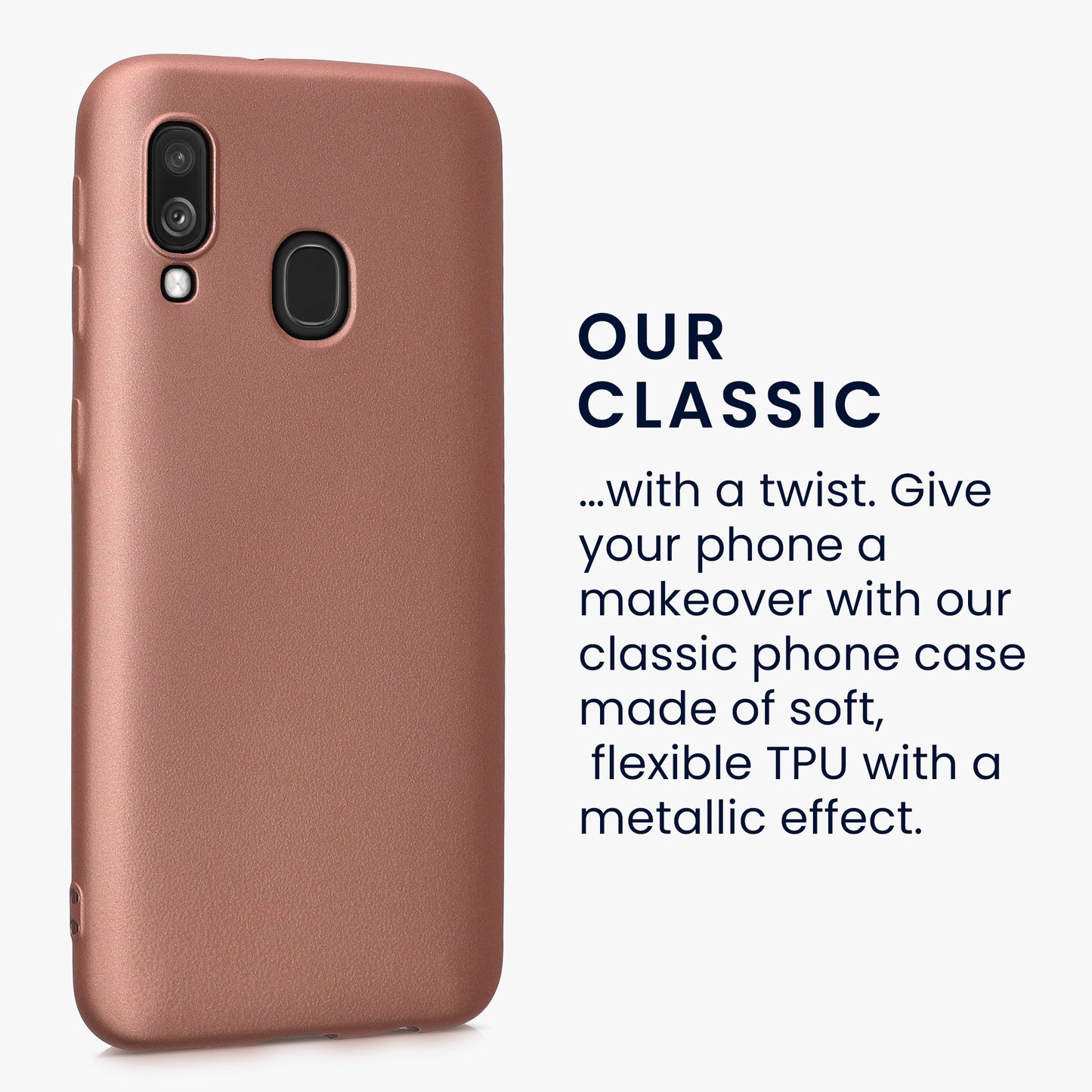 kwmobile Handyhülle für Samsung Galaxy A40 Hülle - Silikon Case metallisch schimmernd - Schutzhülle Cover