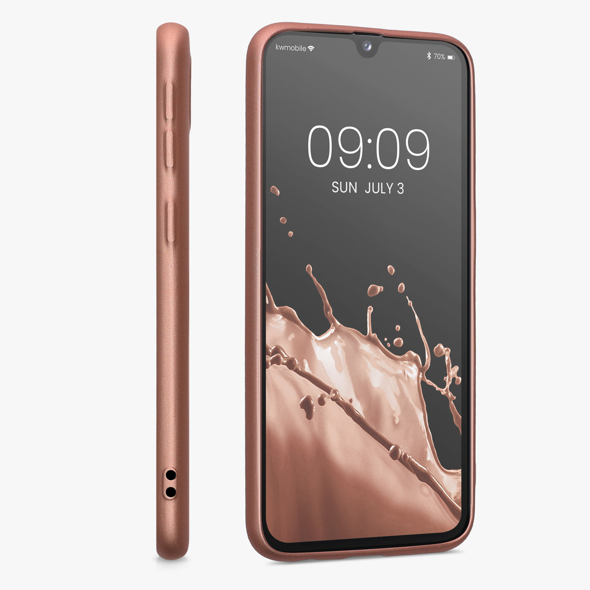 kwmobile Handyhülle für Samsung Galaxy A40 Hülle - Silikon Case metallisch schimmernd - Schutzhülle Cover