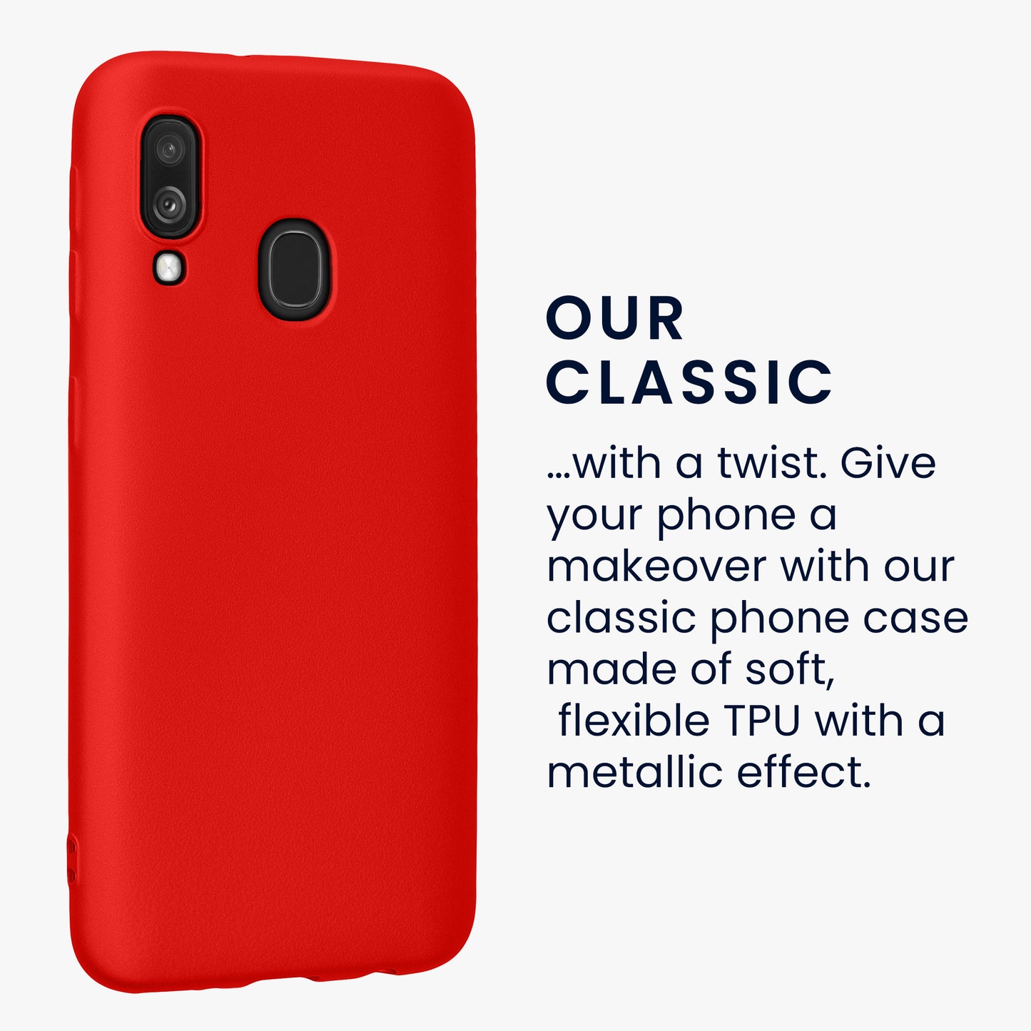 kwmobile Handyhülle für Samsung Galaxy A40 Hülle - Silikon Case metallisch schimmernd - Schutzhülle Cover