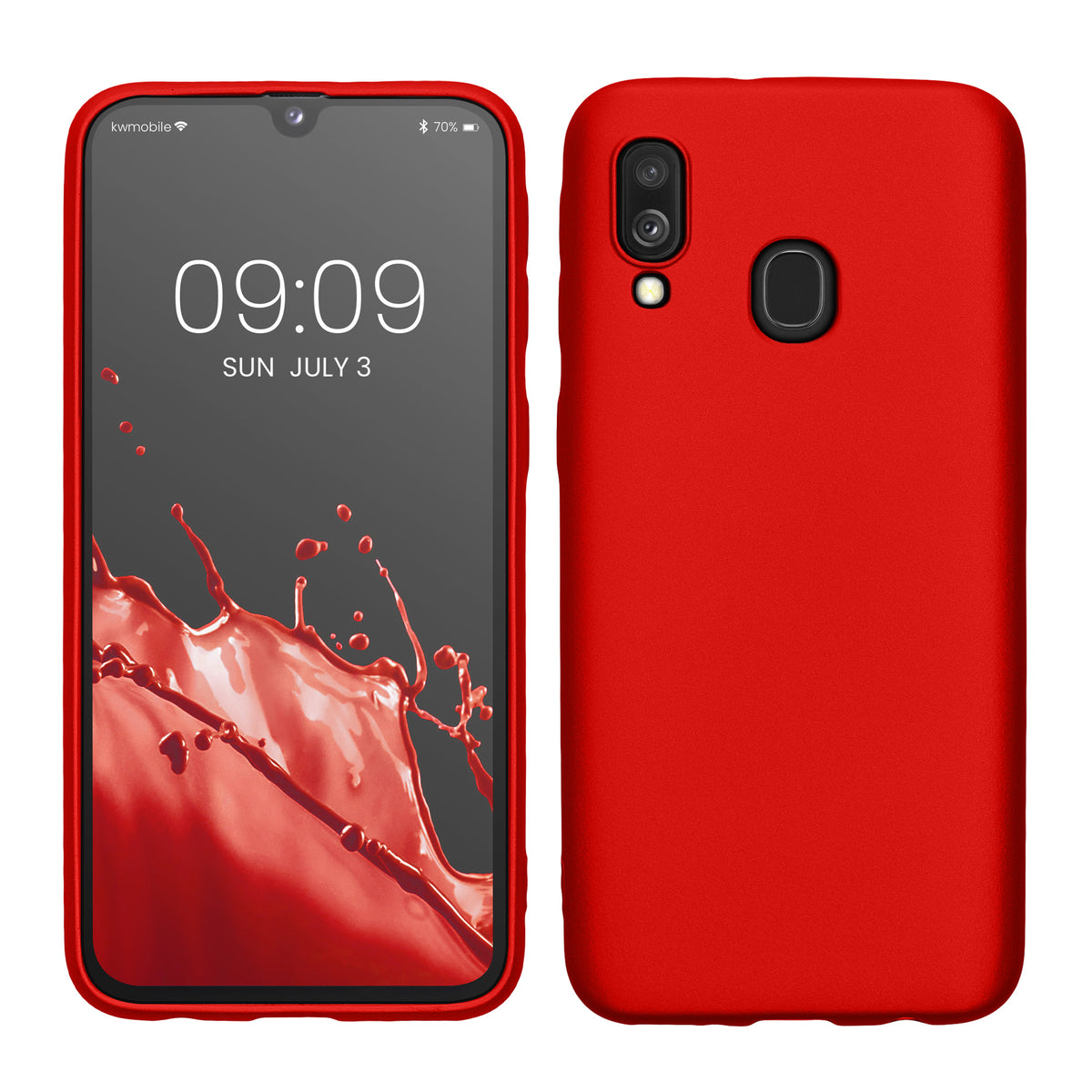 kwmobile Handyhülle für Samsung Galaxy A40 Hülle - Silikon Case metallisch schimmernd - Schutzhülle Cover