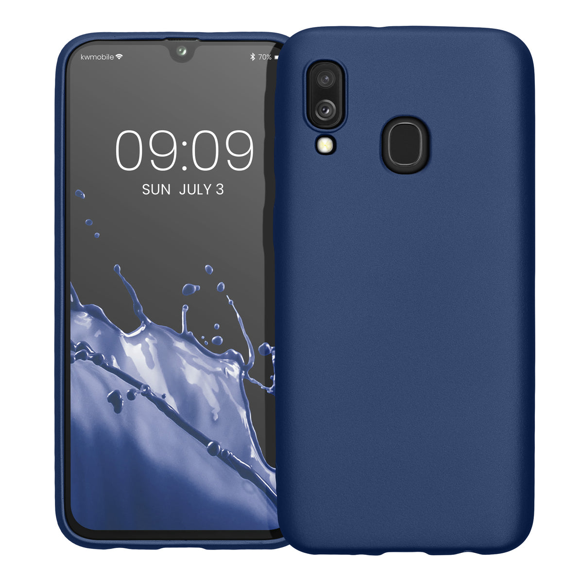 kwmobile Handyhülle für Samsung Galaxy A40 Hülle - Silikon Case metallisch schimmernd - Schutzhülle Cover