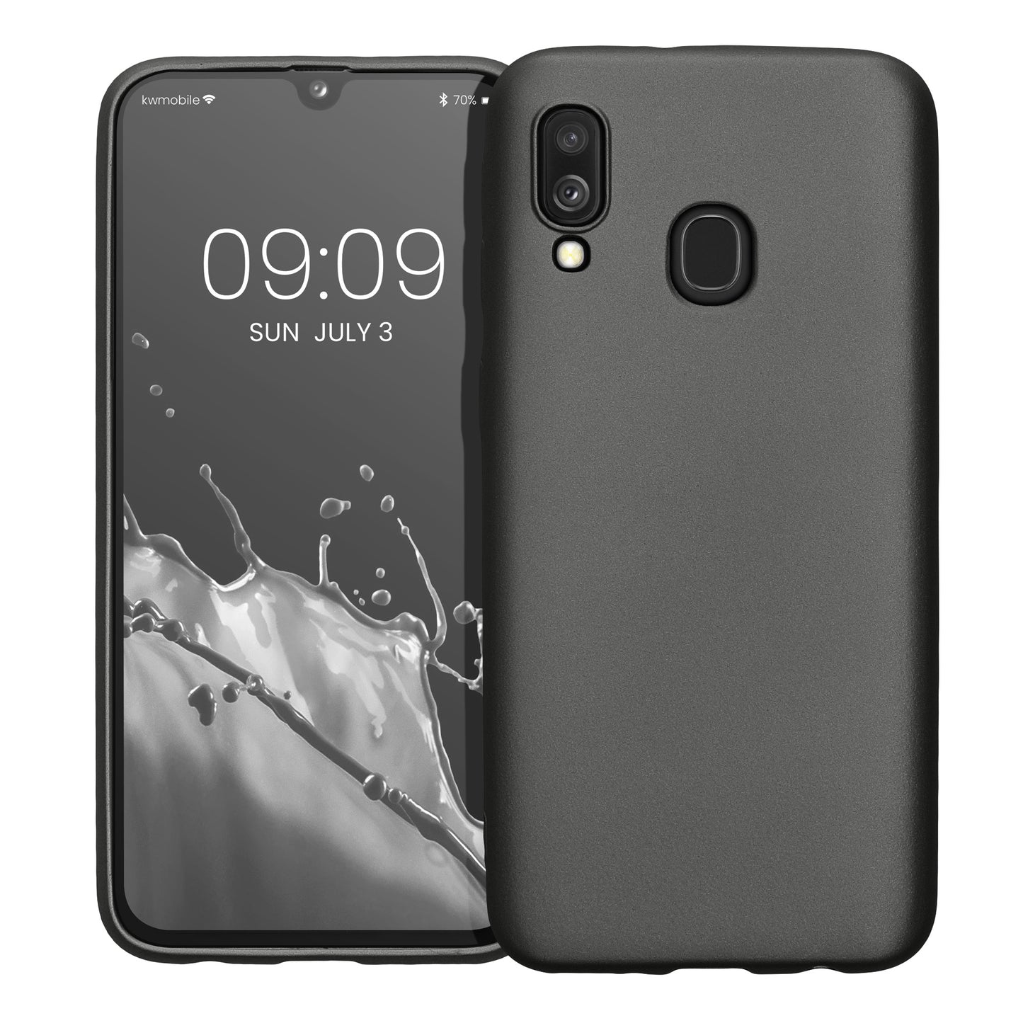 kwmobile Handyhülle für Samsung Galaxy A40 Hülle - Silikon Case metallisch schimmernd - Schutzhülle Cover