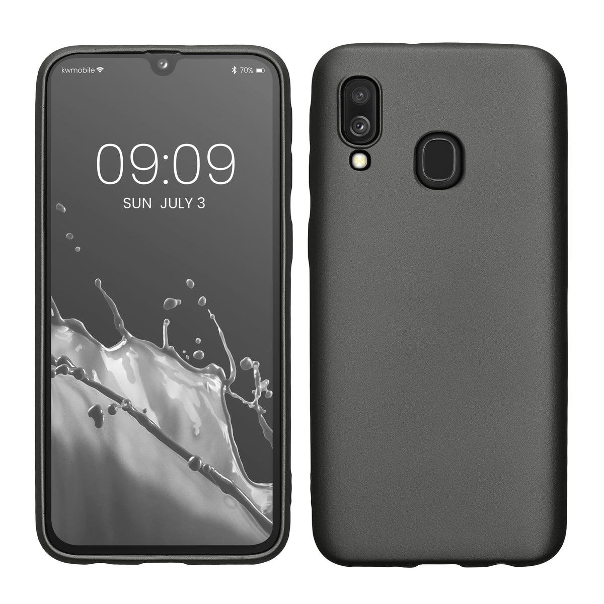 kwmobile Handyhülle für Samsung Galaxy A40 Hülle - Silikon Case metallisch schimmernd - Schutzhülle Cover