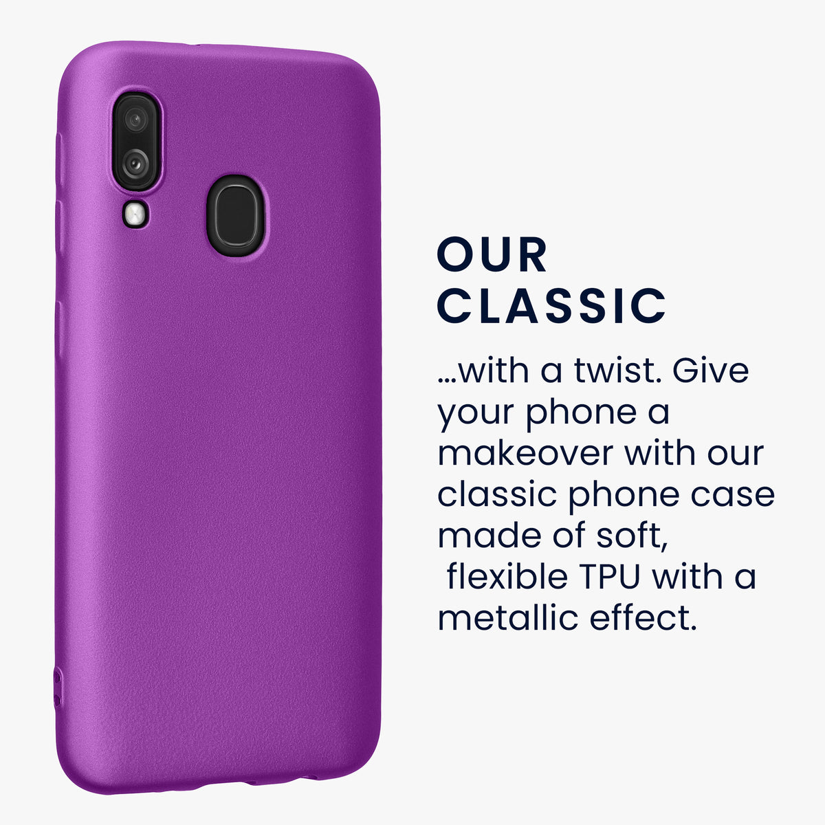 kwmobile Handyhülle für Samsung Galaxy A40 Hülle - Silikon Case metallisch schimmernd - Schutzhülle Cover