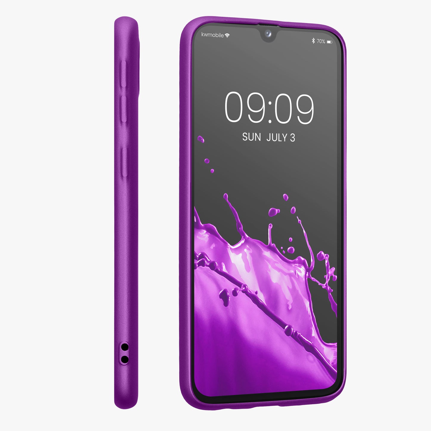 kwmobile Handyhülle für Samsung Galaxy A40 Hülle - Silikon Case metallisch schimmernd - Schutzhülle Cover
