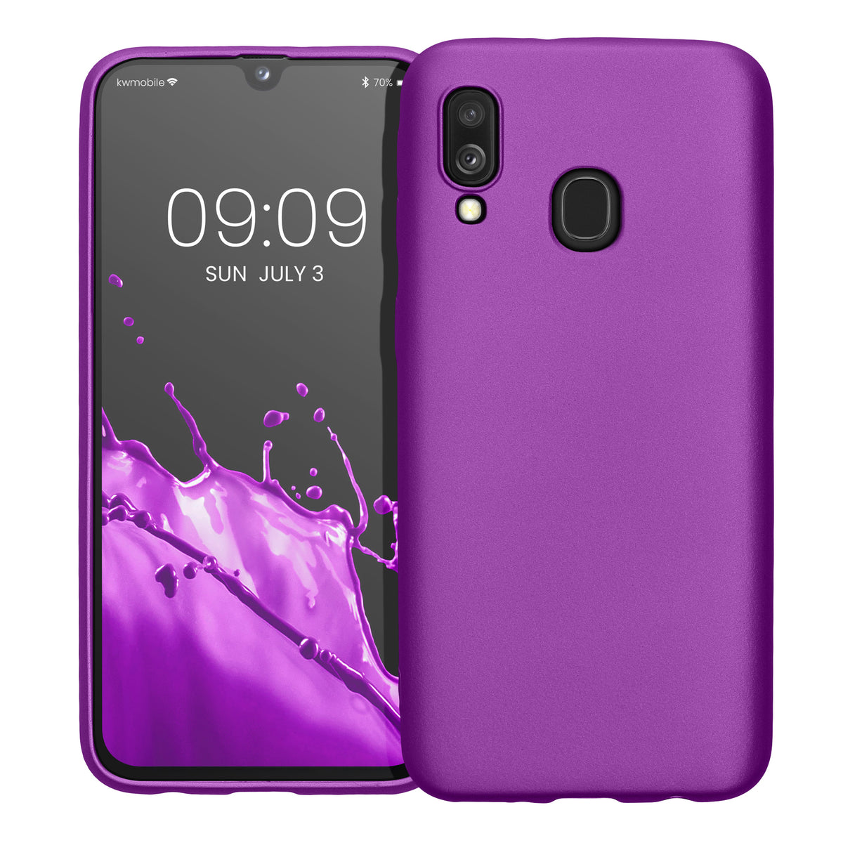 kwmobile Handyhülle für Samsung Galaxy A40 Hülle - Silikon Case metallisch schimmernd - Schutzhülle Cover
