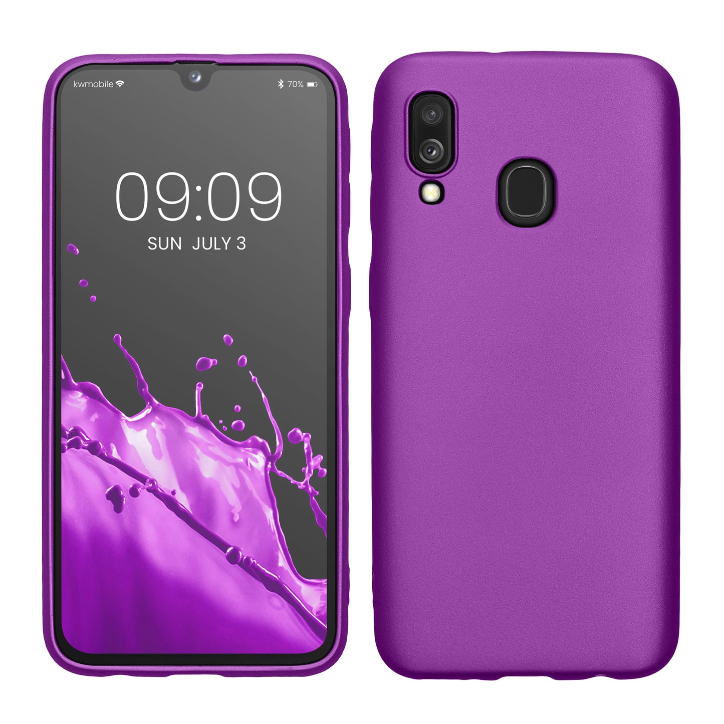 kwmobile Handyhülle für Samsung Galaxy A40 Hülle - Silikon Case metallisch schimmernd - Schutzhülle Cover