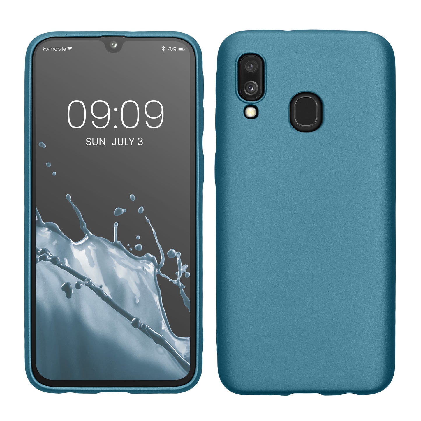 kwmobile Handyhülle für Samsung Galaxy A40 Hülle - Silikon Case metallisch schimmernd - Schutzhülle Cover