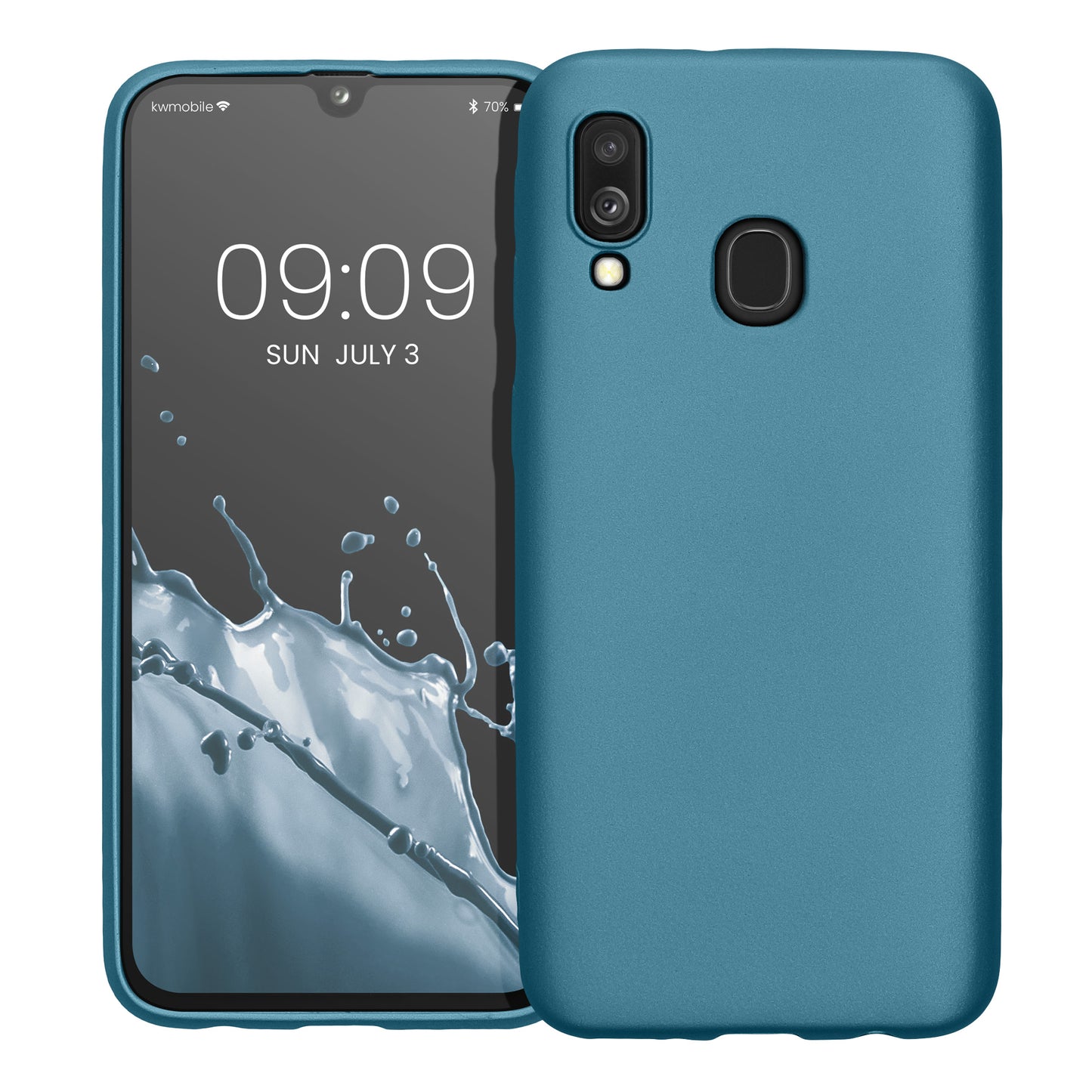 kwmobile Handyhülle für Samsung Galaxy A40 Hülle - Silikon Case metallisch schimmernd - Schutzhülle Cover