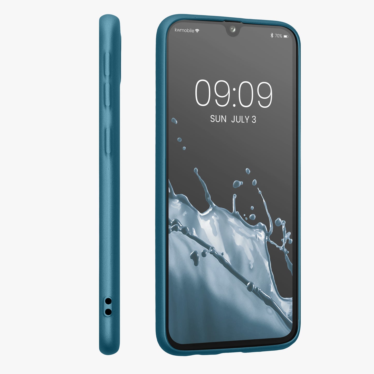kwmobile Handyhülle für Samsung Galaxy A40 Hülle - Silikon Case metallisch schimmernd - Schutzhülle Cover