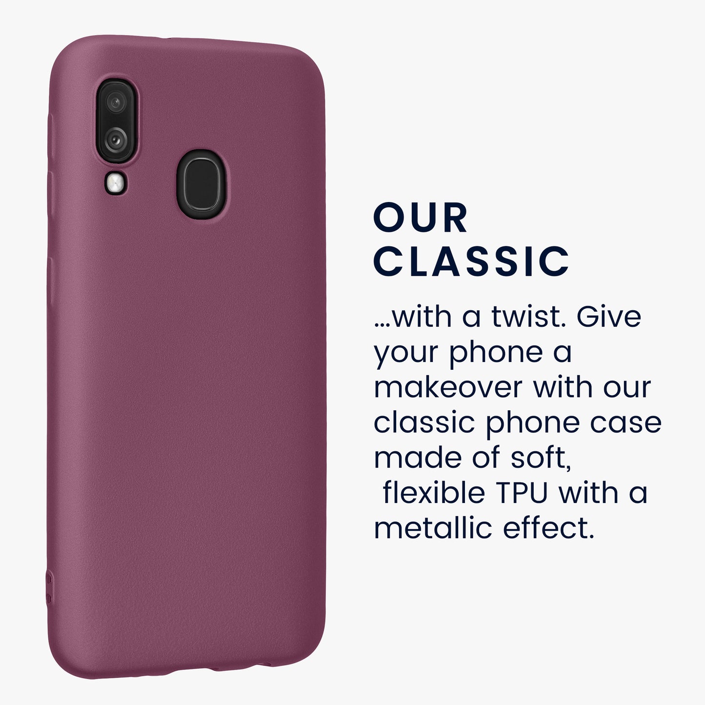kwmobile Handyhülle für Samsung Galaxy A40 Hülle - Silikon Case metallisch schimmernd - Schutzhülle Cover