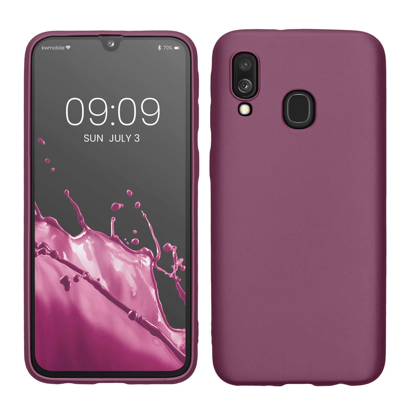 kwmobile Handyhülle für Samsung Galaxy A40 Hülle - Silikon Case metallisch schimmernd - Schutzhülle Cover