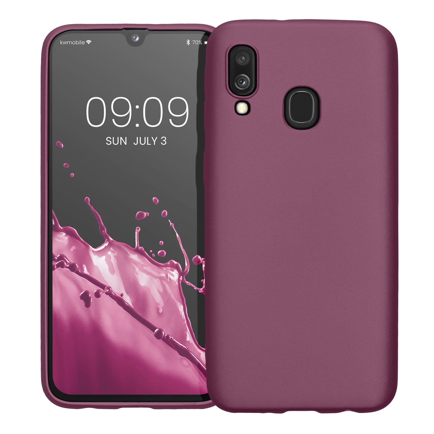 kwmobile Handyhülle für Samsung Galaxy A40 Hülle - Silikon Case metallisch schimmernd - Schutzhülle Cover