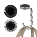 kwmobile Taschenhalter für Tisch - 2x Handtaschenhalter für Tisch - Taschenhaken faltbar - Taschen Aufhänger - Taschen Halter Haken - Tischhaken Set Silber Schwarz Silber  [dsg05]