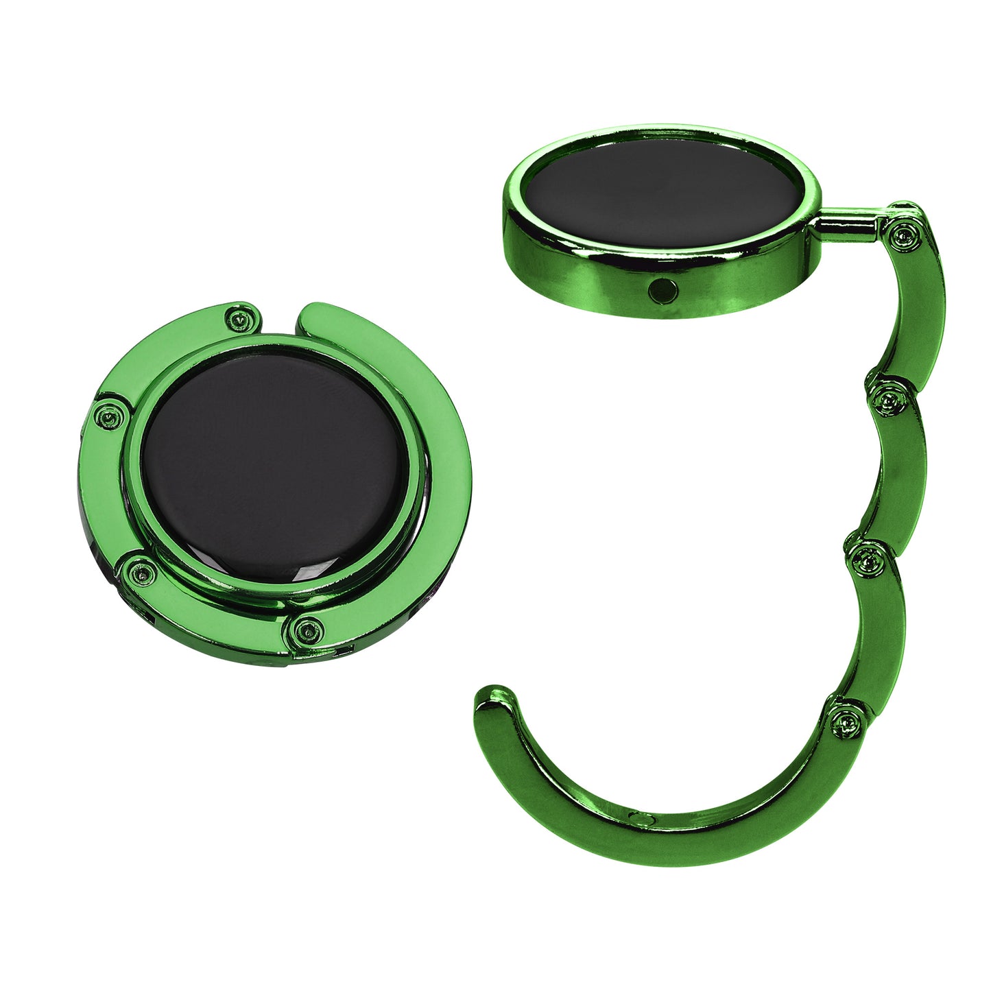 kwmobile Taschenhalter für Tisch - 2x Handtaschenhalter für Tisch - Taschenhaken faltbar - Taschen Aufhänger - Taschen Halter Haken - Tischhaken Set Dunkelgrün Dunkelgrün  [dsg24]