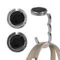 kwmobile Taschenhalter für Tisch - 2x Handtaschenhalter für Tisch - Taschenhaken faltbar - Taschen Aufhänger - Taschen Halter Haken - Tischhaken Set Silber Dunkler Schiefer Silber  [dsg28]
