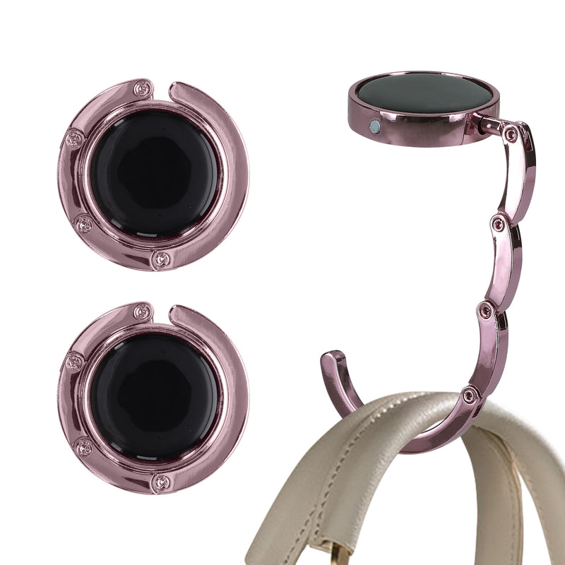 kwmobile Taschenhalter für Tisch - 2x Handtaschenhalter für Tisch - Taschenhaken faltbar - Taschen Aufhänger - Taschen Halter Haken - Tischhaken Set Hellrosa Hellrosa  [dsg39]