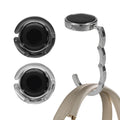 kwmobile Taschenhalter für Tisch - 2x Handtaschenhalter für Tisch - Taschenhaken faltbar - Taschen Aufhänger - Taschen Halter Haken - Tischhaken Set Schwarz matt Silber Schwarz matt  [dsg44]