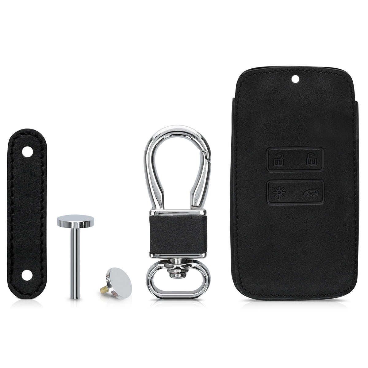 Renault 4-Tasten Smartkey Autoschlüssel (nur Keyless Go) Kunstleder Schlüsselhülle Wildlederoptik
