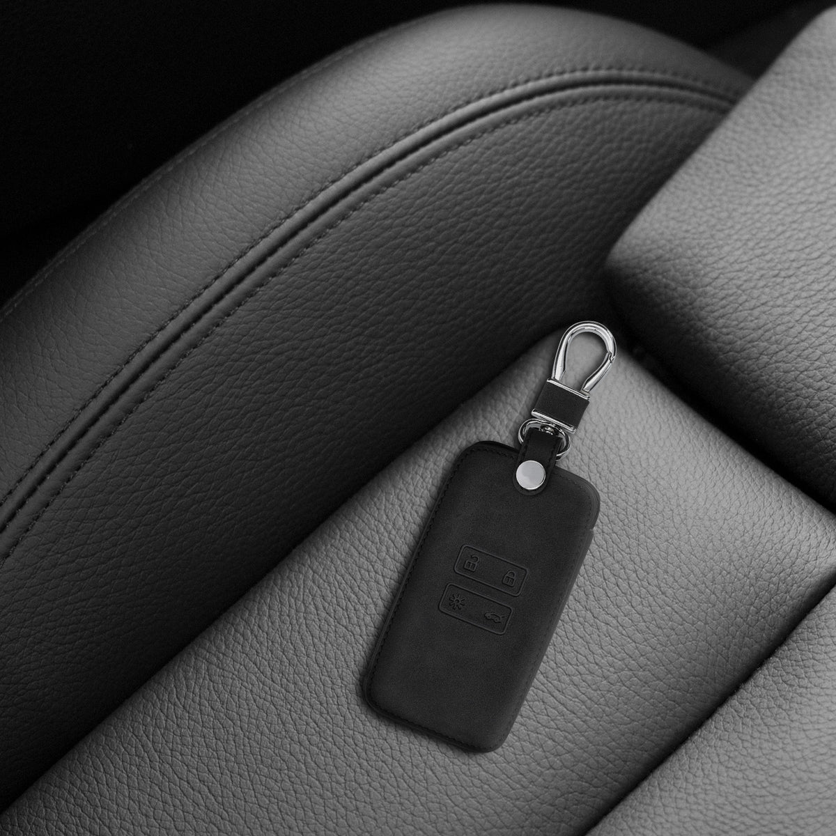Renault 4-Tasten Smartkey Autoschlüssel (nur Keyless Go) Kunstleder Schlüsselhülle Wildlederoptik
